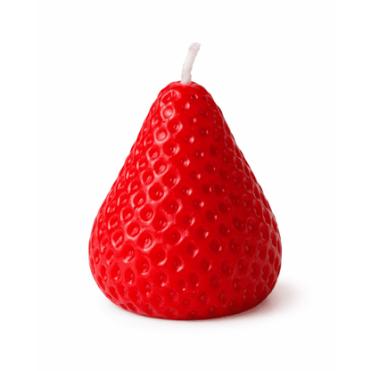 Realistic strawberry shaped red candle for cakes